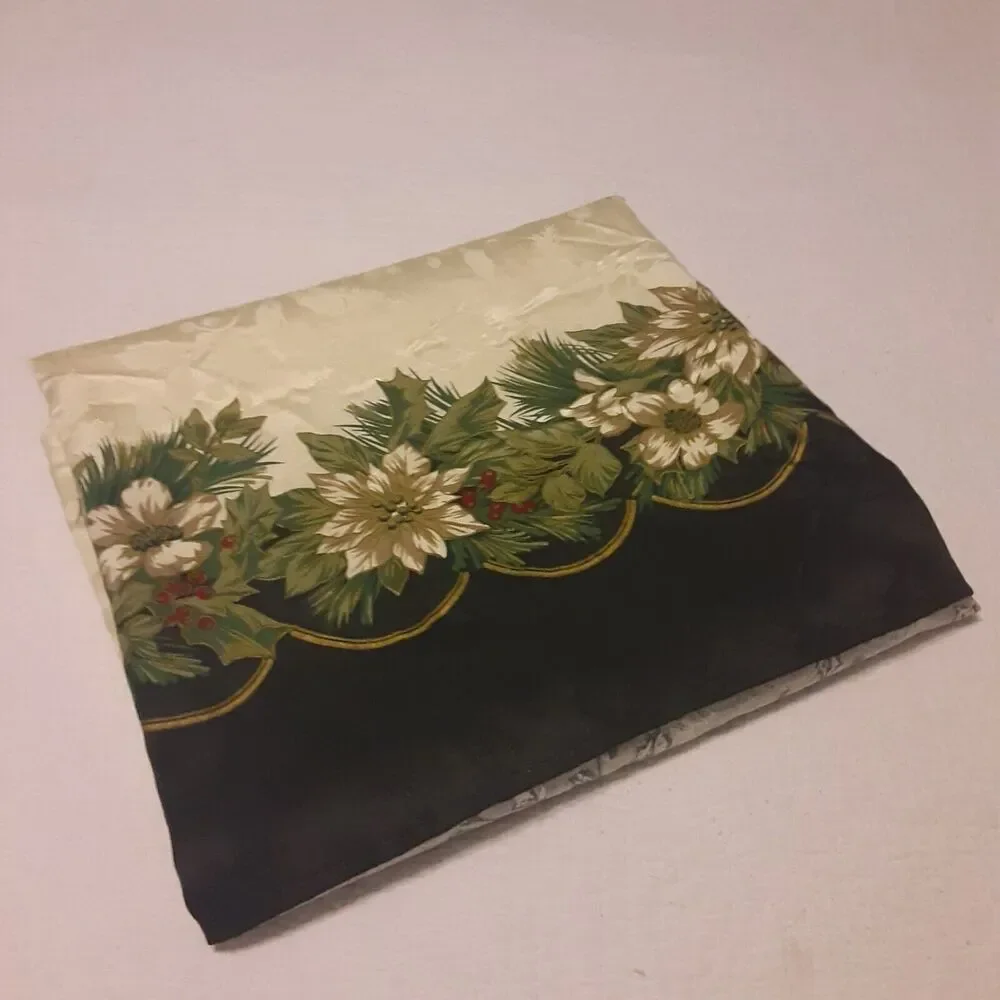 St Nicholas Square Embossed Winter Tablecloth Christmas 59x85